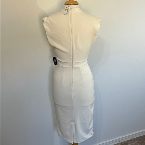 Express NWT Ivory High Mock Neck Modest Sheath Dress Size XS - Picture 4 of 12